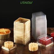 USNOW Mooncake Boxes 50pcs Square Muffins Moon Cake Packing Box Wedding Gift Cupcake Container