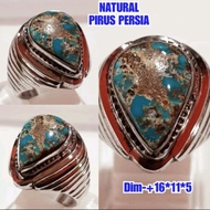 Batu Akik Pirus Persia Asli Alam Ring Monel Handmade