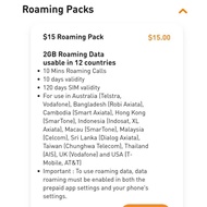 M1 Prepaid $15 Roaming Pack – 2GB Data + 10 Mins Calls | 12 Destinations | 10-Day Validity
