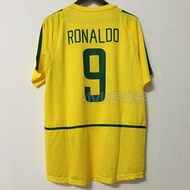 2002 World Cup 02 Brazil Home Football Uniform No. 9 Ronaldor Xiaoluo Short-Sleeved Jersey Training 