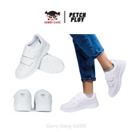 Gerry Gang รุ่น G6501 รองเท้าผ้าใบนักเรียน สายคาดตีนตุ๊กแก สีขาว รุ่น 6501 Size 25-30