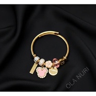 Light Gold Burgundy Bracelet 15% (4.6 GRAM) can be enlarged or reduced