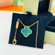 VCA梵克雅寶四葉草🍀AU750孔雀石項鍊中號