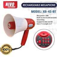 30W Megaphone with Rechargeable Battery / Bluetooth / Record Function / Built-in Siren Loud Hailer