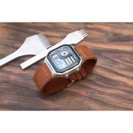 Replacement Genuine Leather Strap for Casio AE1200, AE1300, F108WH, F216H Dark Brown Waxed Leather W
