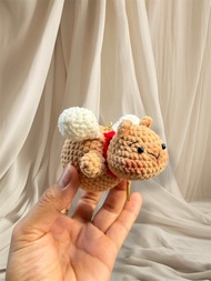 MÓC TREO TÚI XÁCH MÓC KHOÁ HANDMADE LEN CAPYBARA BAY THẺ TAG MAY MẮN