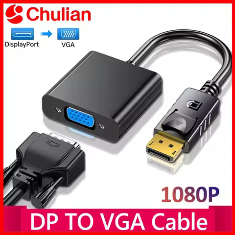 1080P DisplayPort DP to VGA Adapter Cable Male DP to Male VGA Converter Adapter For TV Box Projector