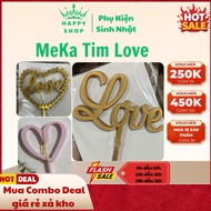 Set of 10 Love Meka to decorate cakes and birthday cakes.