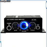 BOU AK270 Home Stereo Amplifier 20Wx2 12V Stereo Power Amplifier 2 Channel Integrated Mini Speaker Amp For Car Home