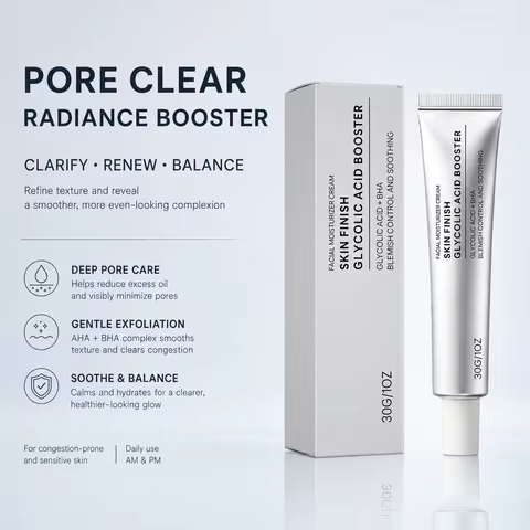 Glycolic Acid Booster Cream Refining Texture Shrink Facial Pore Boosts Skin Radiance Exfoliating Lig