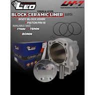 BLOCK RACING CERAMIC LINER LEO THAILAND 80MM 77MM 78MM BODY TAMBAH PANJANG 85MM PISTON PIN 16 FOR LC