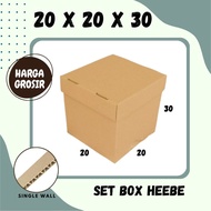 Delivery Box 20x20x30 / 20x20x20 / 20x20x10 (Set Top/Bot Heebe) Gift Box/ Carton/ PackingPOLOS/ Hamp