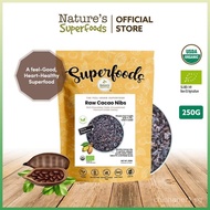 Nature's Superfoods Organic Raw Cacao Nibs 250g l Good for the Heart l Magnesium, Antioxidants l Uns
