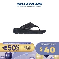 Skechers Women Foamies Footsteps Beach Ready Walking Sandals - 111578-BBK Dual-Density, Machine Washable, Luxe Foam