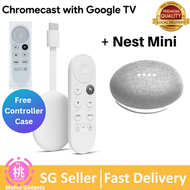 Google Chromecast with Google TV - Streaming Entertainment in 4K or HD 1080P HDR (Nest mini Bundle Options)-4K+NestMini Charcoal