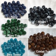 Mote Manik Bulat Motif Marmer 8 mm (20 Pcs)