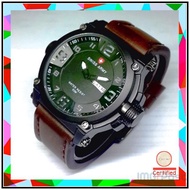 Jam Tangan Pria Swiss Army dhc+ Asli Original Murah Analog Tali Kulit