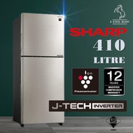 Sharp Inverter 410 LITRE Plasmacluster Ion No Frost AG+ Nano Deodorizer Peti Ais 2 Pintu / ELBA ER-4