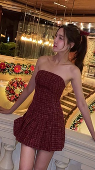 Rene_club - Blair mini dress เดรสเกาะอกผ้าทวิต