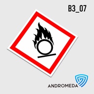 Safety Stiker Poster Label B3 GHS : Pengoksidasi (Oxidizing)