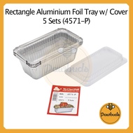 Aluminium Foil Tray With Cover S Size 5 Sets [4571-P] | Bekas Aluminum Foil Dengan Penutup Saiz S 5 