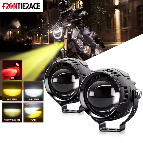 Motorcycle HeadlightsRed Devil's Eye Fog Lamps Projector White Yellow 12V 24V Super Brighter for Far