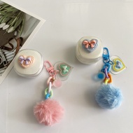 WM02+ TWS ins love chain cover For Baseus WM01 / WM02 Case cute silicone clear Earphone Cover with k