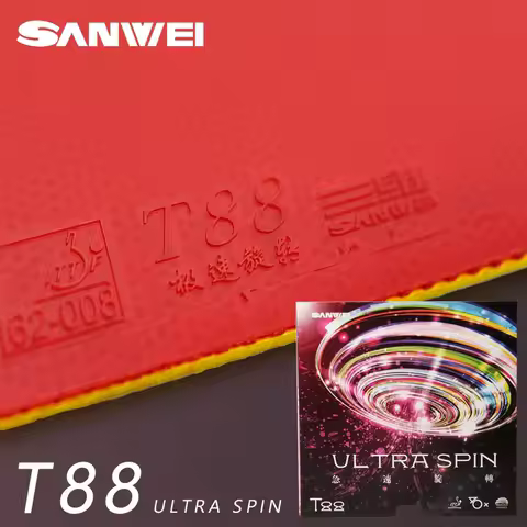 SANWEI T88 Ultra Spin Table Tennis Rubber Semi-sticky Control Loop Ping Pong Rubber with High Elasti