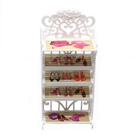 ℜ-ℜ Miniature Shoe Cabinet 5 Layer Shoe Rack Dollhouse Decor  Joint Dolls Accs