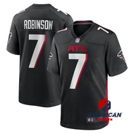 Men Atlanta Falcons 7 Bijan Robinson Jersey 2023 NFL Sketch One Round Selection Limited American Foo