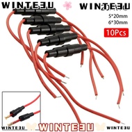 WINTE3U 1/10Pcs Glass Fuse Holder, 250V with 20AWG Wire Cable Fuse Casing,  Screw Type 5X20mm 5*20mm