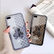 Cartoon Violent Bear Glass Case For Samsung Galaxy A5 A6 A7 A8 A8S A9 A9S Star Pro Plus 2018