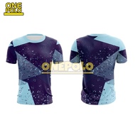 Onepolo Geometric Abstract Jersey Baju Custom Nama Lengan Panjang Family Tee Jersi Sukan