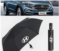 Ô Dù che mưa đi nắng Dù Gấp Tự Động in logo thương hiệu Hyundai Santafe Elantra Tucson I10 i20 Accen