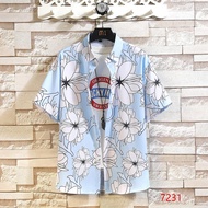 Nam mẫu hình độc đáo Áo sơ mi Hawaii bãi biển nhiệt đới nút lên Áo sơ mi kỳ nghỉ Hawaii quần áo mùa 