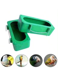鳥類餵食籠塑料食品杯金翅雀鳥餵食器鸚鵡自動投食裝置鳥食托盤