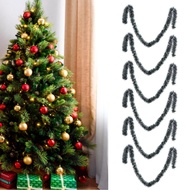 dkkioau 6 Pcs Vivid Lifelike Dark Green White Artificial Christmas Garland - Ideal Party Deco Greens