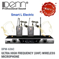 (JUST OFFER) DENN DPM-636C UHF Multi Channel Wireless System - 2 Headset + Clip Microphone