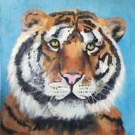 Tiger Original Art Predator Oil Painting Tiger Wall Art
