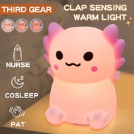Axolotl Silicone Nursery Night Light, Dimmable LED Axolotl Night Lamp,Cute Axolotl Lamp Gifts Rechar
