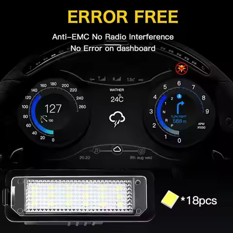 2x LED Number License Plate Lights For VW Lupo 1998-2005/Scirocco 2008 For Passat B6 3c Limousine 20