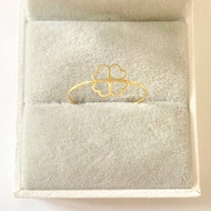Pawnable 18K Gold Clover Heart Skinny Ring 18K Gold Ring