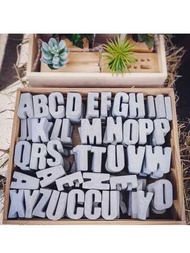 混凝土模具字母裝飾矽膠石膏模具 3D 大寫英文字母水泥模具用於製作蠟燭建築環氧矽膠模具