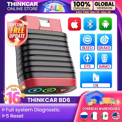 THINKCAR BD6 OBD2 Scanner diagnostic tools full system auto code reader Engine Airbag 5 reset Key pr