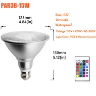 4X RGB หรี่แสงได้ PAR30 PAR38ไฟพาร์ E27 15W 25W หลอดไฟสปอตไลท์ LED โคมไฟฟลัดไลท์รีโมทคอนโทรลตกแต่งบ้