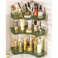 NATURE'S SOURCE Makeup Organizer for Vanity, 3-Tier Corner Bathroom Organizer Countertop with Makeup
