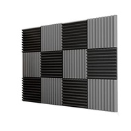 (IPOC) 12 Pcs Acoustic Foam BoardStudio Wedge TileAcoustic Foam Soundproof Pyramid Studio Treatment