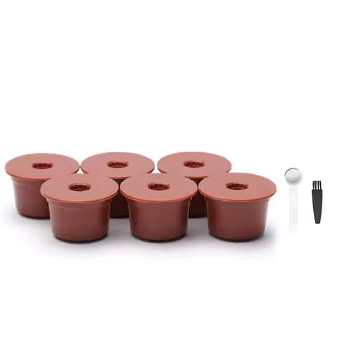 6PCS Reusable Coffee Filter Capsules For Caffitaly S21 S22 Refillable Food Grade Plastic Coffee Pods