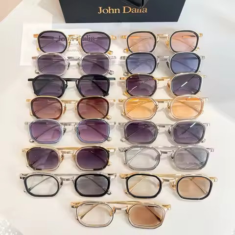 For JOHN DALIA JD SAMUEL Top High Quality Sunglasses for Men Alloy+Acetate Frame Fashion Design Sung