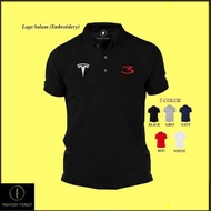 Polo Classic T Shirt Tesla Motors Car Model 3 New Electric Vehicle Car LOGO FASHION SPORTS Sulam Emb